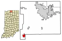 Location of Walkerton in St. Joseph County, Indiana.
