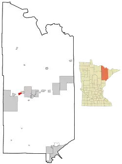 Location of the city of Buhlwithin Saint Louis County, Minnesota