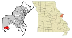 Location of Eureka, Missouri