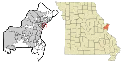 Location of Pine Lawn, Missouri