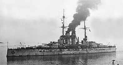 Austro-Hungarian built dreadnought class battleship SMS Szent István at Pula (military dock)