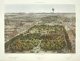 The Alameda of Mexico, taken from a balloon, Casimiro Castro, ca. 1869. New York Public Library.