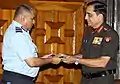 Gen Deepak Kapoor handing over the Baton of Chairman COSC to ACM P V Naik
