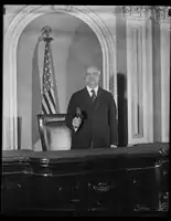 Vice President Curtis, standing in the Senate Chamber, 1929