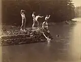Eakins' students swimming naked in Dove Lake, c.&nbsp;1883–84