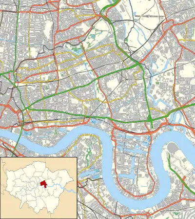 Map of the City of London with churches marked