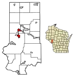 Location of Independence in Trempealeau County, Wisconsin.