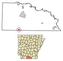 Location of Junction City in Union County, Arkansas.