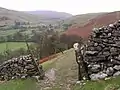 View up Littondale. Looking north-westwards from footpath corner at MR: SD916739.