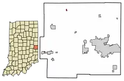 Location of Economy in Wayne County, Indiana.