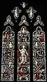 West window in memory of John Cottingham, steward to the 7th Duke of Devonshire. The window depicts the virtues of a good steward. By Hardman & Co. dating from 1879.