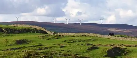 Image 36Wind turbines such as these, in Cumbria, England, have been opposed for a number of reasons, including aesthetics, by some sectors of the population. (from Wind power)