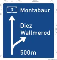 A simple German sign on the approach to an off ramp.