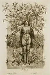 Frontispiece for A Heart Lost by Peladan (1888) soft-ground etching (16.67 x 10.8&nbsp;cm) Los Angeles County Museum