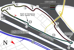 A track map of the Circuit Gilles Villeneuve.