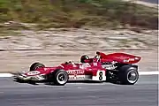 Fittipaldi driving the Lotus 72 at the Nürburgring in 1971