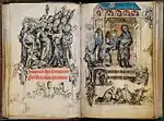 Arrest of Christ and Annunciation of the Virgin; by Jean Pucelle; 1324–1328; grisaille and temprea on vellum; 8.9 x 12.4 cm; Metropolitan Museum of Art (New York City)