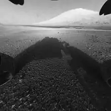Curiosity landed on 6 August 2012 near the base of Aeolis Mons (or "Mount Sharp")