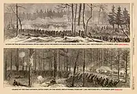 Union 5th Corps attacking Confederates at Hatcher's Run