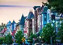 Colorful rowhouses in Adams Morgan