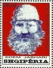 Jashari on a 2008 stamp of Albania