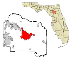 Location in Alachua County and the state of Florida
