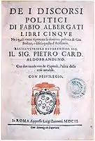 Bodin named on title page of Discorsi politici (1602) by Fabio Albergati who compared Bodin's political theories unfavourably with those of Aristotle