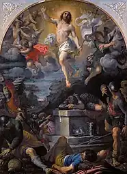Resurrection of Christ; by Annibale Carracci; 1593; oil on canvas; 217 x 160 cm; Louvre