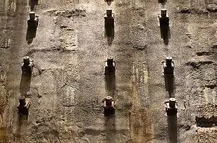 Remnant of the original Slurry Wall in the Bathtub at the museum