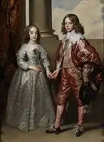 Portrait of Mary, daughter of Charles I with her husband the Prince of Orange, 1641.   Rijksmuseum, Amsterdam.
