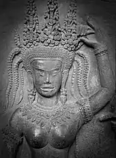 Devata Sculpture on Wall at Angkor Wat