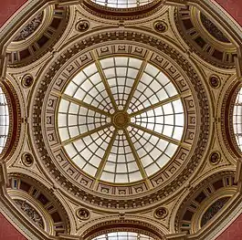 The dome of Room 34, the central octagon of the Barry Rooms