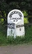 Milestone on the A5130 in Broughton, Milton Keynes