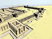 Defensive walls around the ancient Egyptian settlement of Buhen