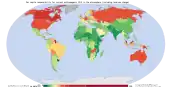 Map of anthropogenic CO2 emission by country