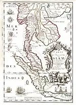 1686 Map of the Kingdom of Siam
