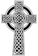 Ornamental Celtic cross with Celtic knots