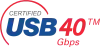 The certified USB4 40Gbps logo