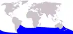 Arnoux's beaked whale range