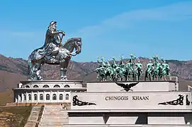 Equestrian statue of Genghis Khan.