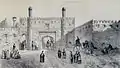 Sketch of the gate of Tabriz, Eugène Flandin 1841.