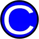 Blue circle with letter C