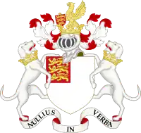 Sketch of the coat of arms; refer to article text for description