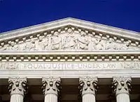 Equal Justice Under Law over the western façade