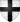 Black cross on white background