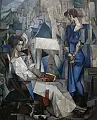 Two Women (Dos Mujeres, Portrait of Angelina Beloff and Maria Dolores Bastian), 1914, 197.5 × 161.3&nbsp;cm. Arkansas Arts Center