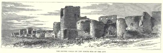 1885 engraving showing the walls of Ani.