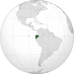 Location of Ecuador (dark green)