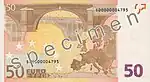 50 euro note of the 2002-2017 series(Reverse)