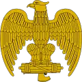 Eagle clutching a fasces, a common symbol of Italian Fascism, regularly used on uniforms and caps